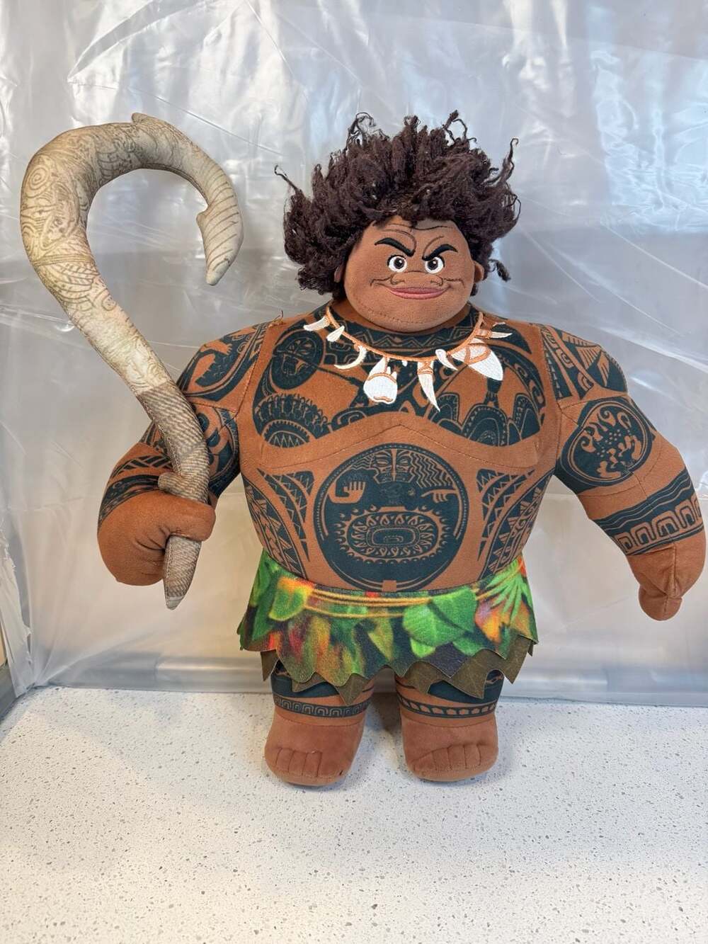 Disney Store Moana Maui Demi God 16" Plush with Fish Hook